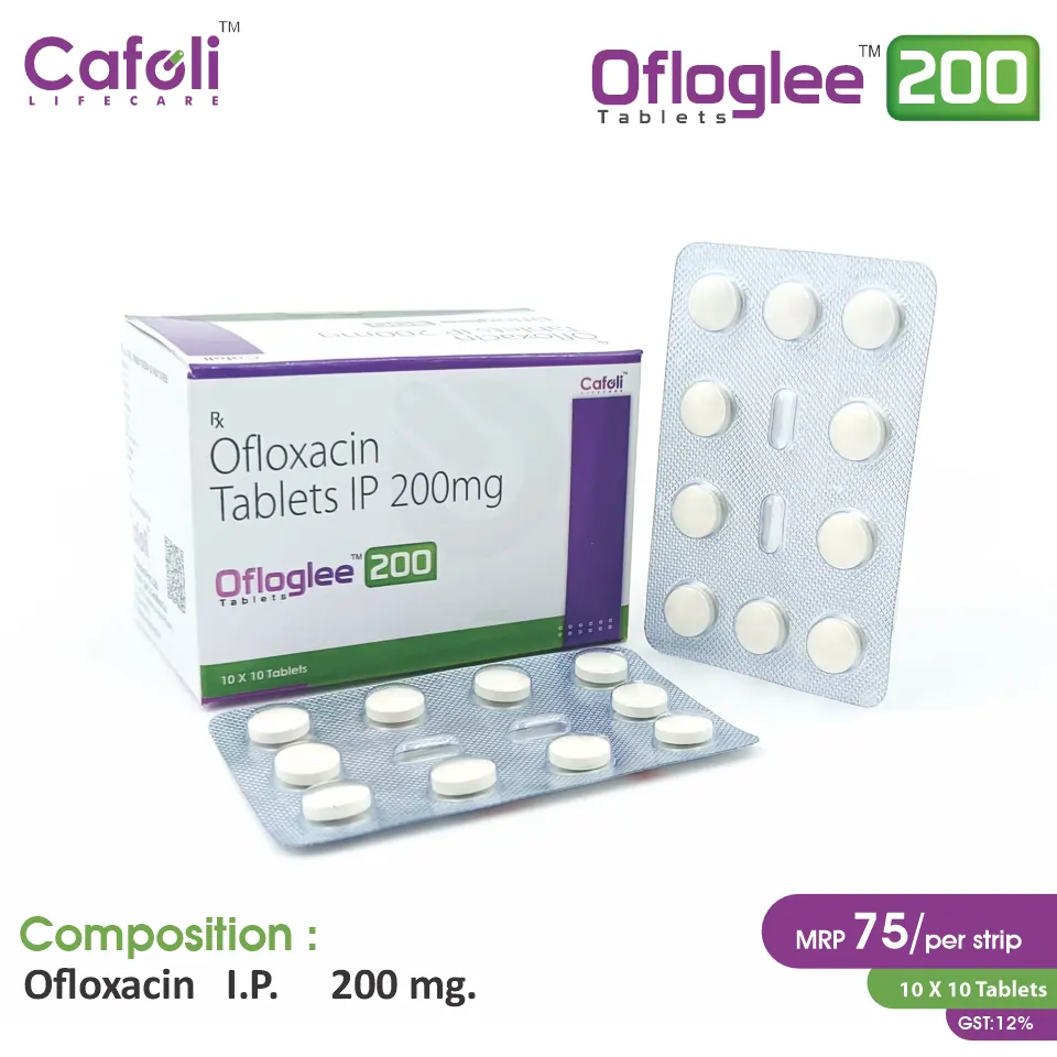 Ofloxacin (200mg) Tablet at best price in PCD Pharma Franchise for Bacterial Infection Treatment.